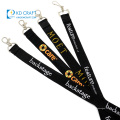 Wholesale no minimum plain color silk screen printing custom recycled black keychain debossed round 2cm nylon lanyard